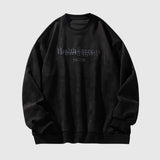 Embroidered Velvet Oversized Sweatshirt