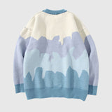 Tree Pattern Color-blocked Pullover