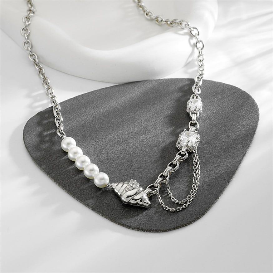 Ins Style Pearl Stitching Necklace