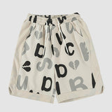 Letter Print Drawstring Sport Shorts