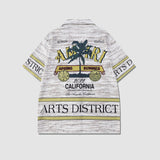 Two Piece Vintage Print Shirt + Beach Shorts