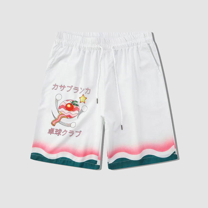 Two Piece Table Tennis Print Shirt + Shorts