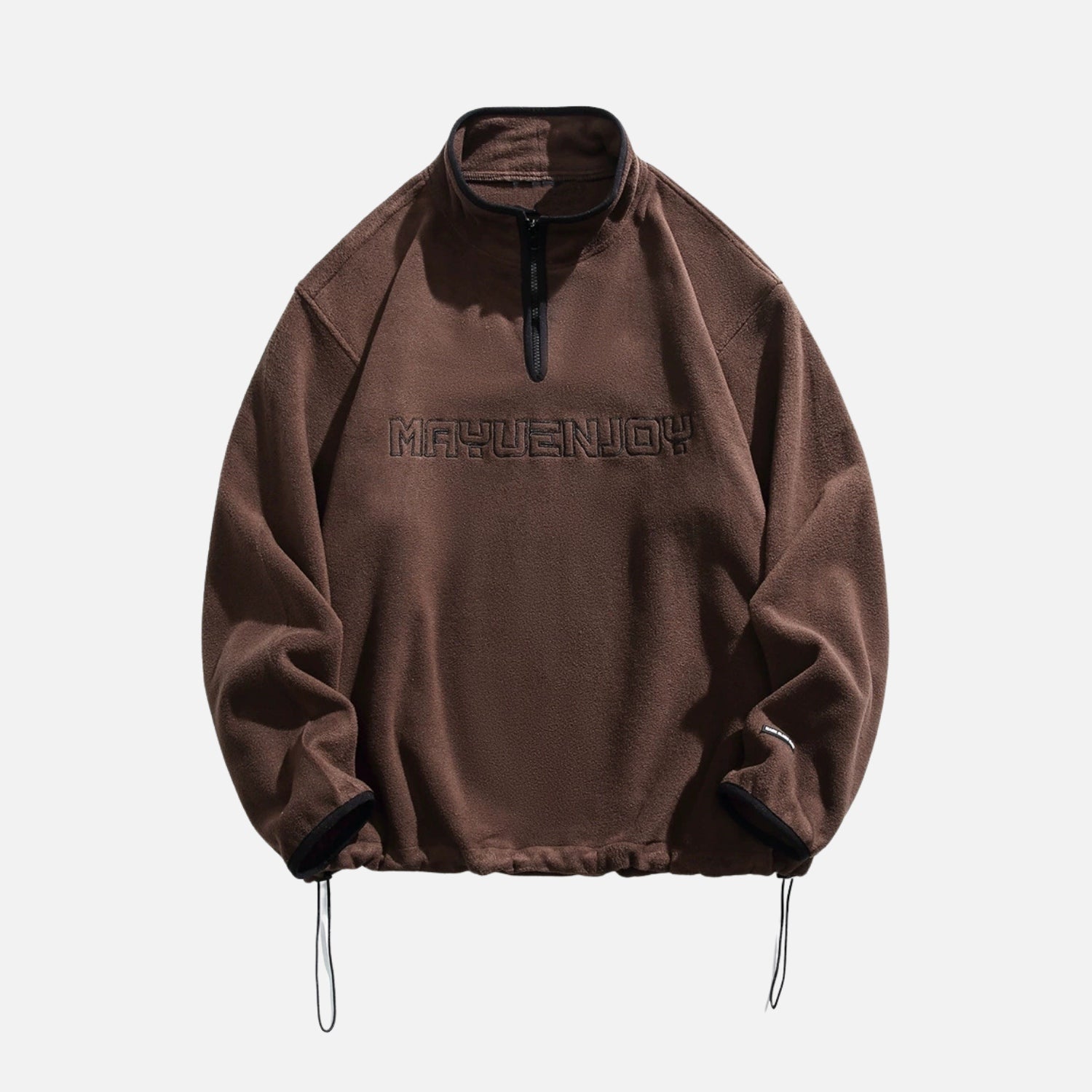 Embroidered Stand Collar Sweatshirt