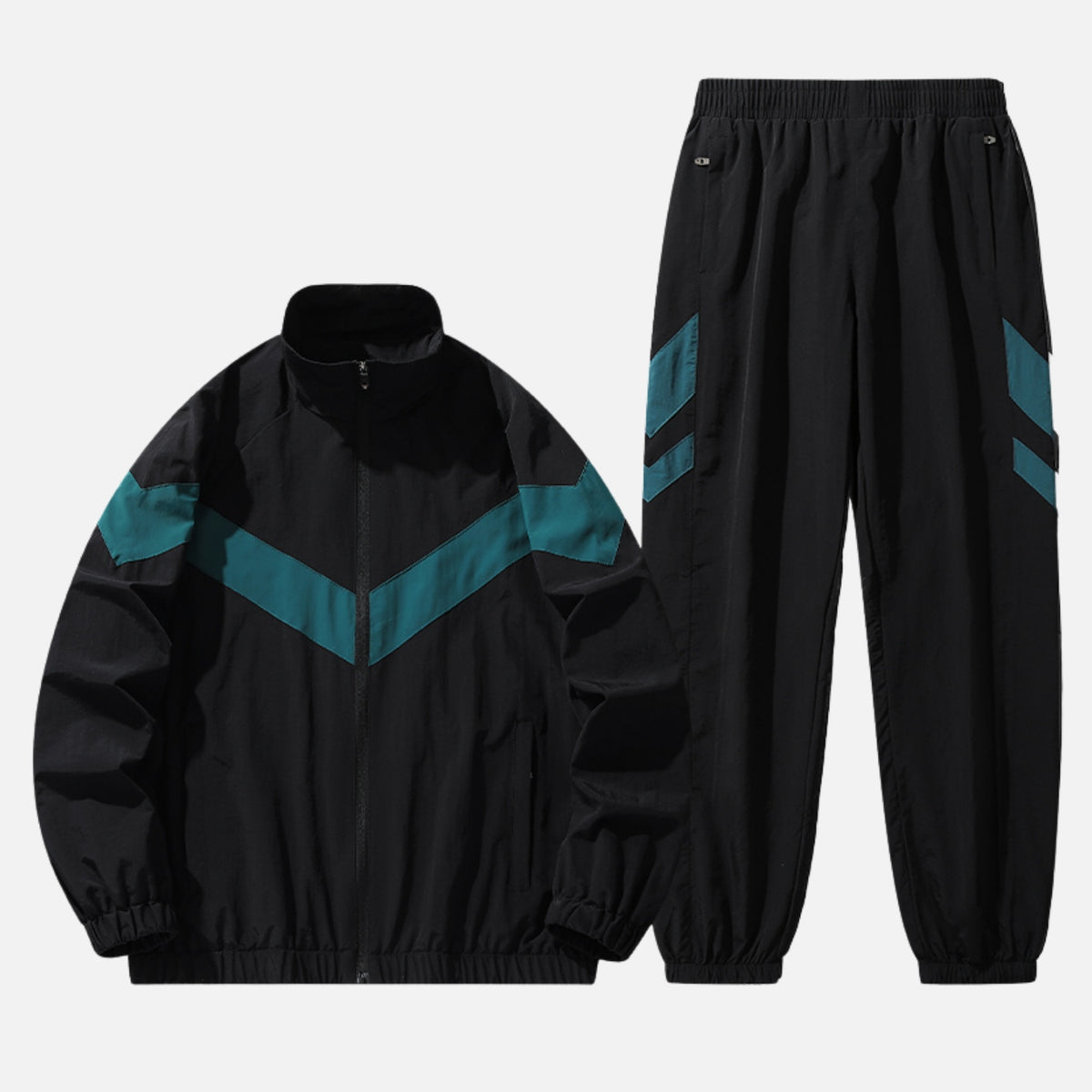 Taffeta Jacket and Casual Pants Set