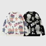 Colorful Dinosaur Jacquard Pullover