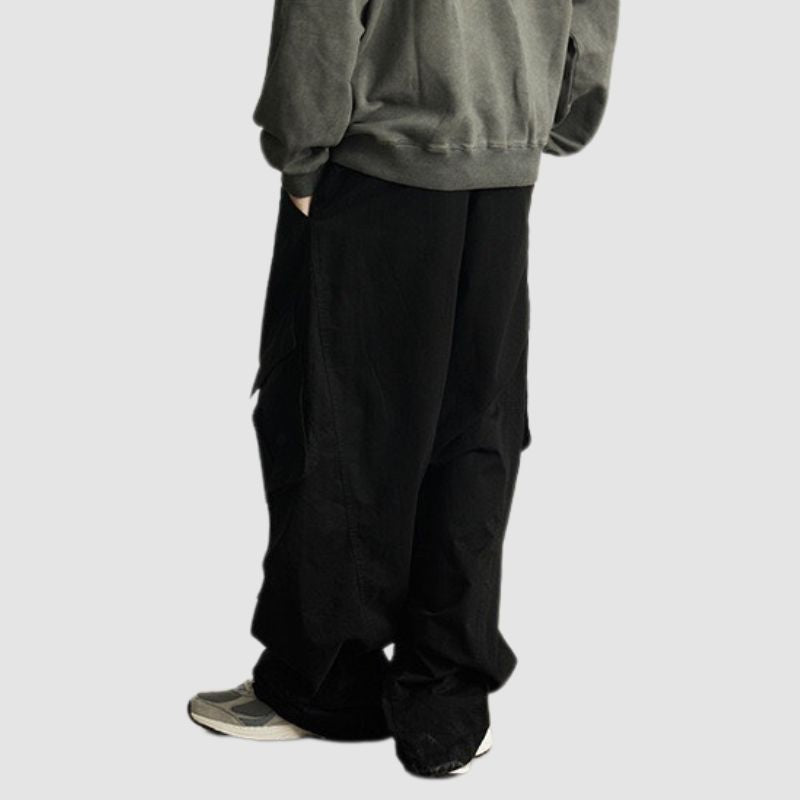 Side Pocket Patch Pleated Cargo Pants