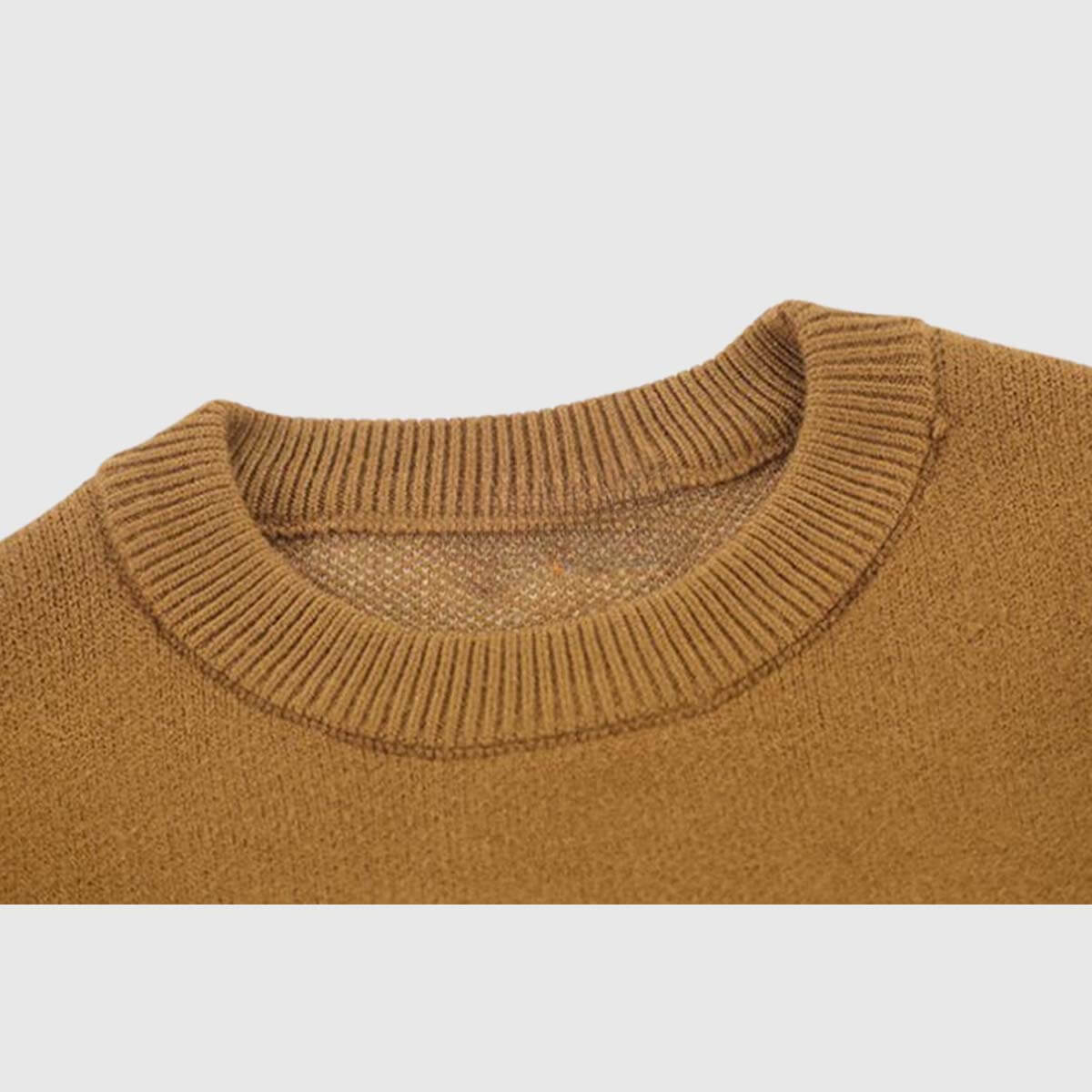 Strickpullover mit grafischer Stickerei