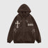 Cross Embroidery Oversized Hoodie