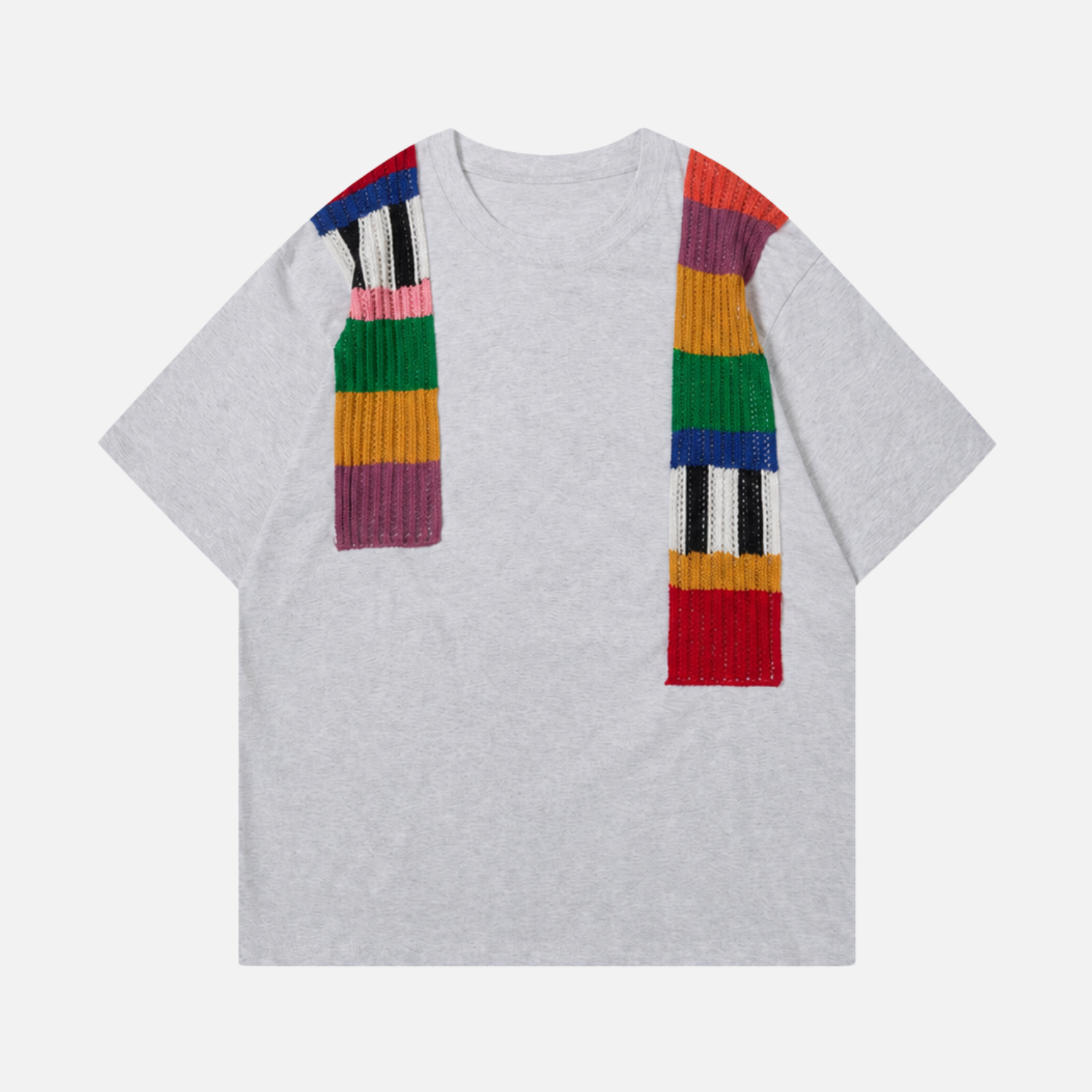 Color Yarn Embellished Colorblock Tee