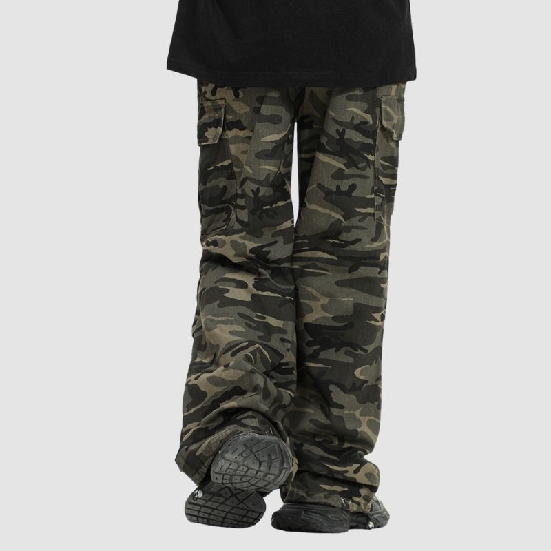 Camouflage Pleated Cargo Pants