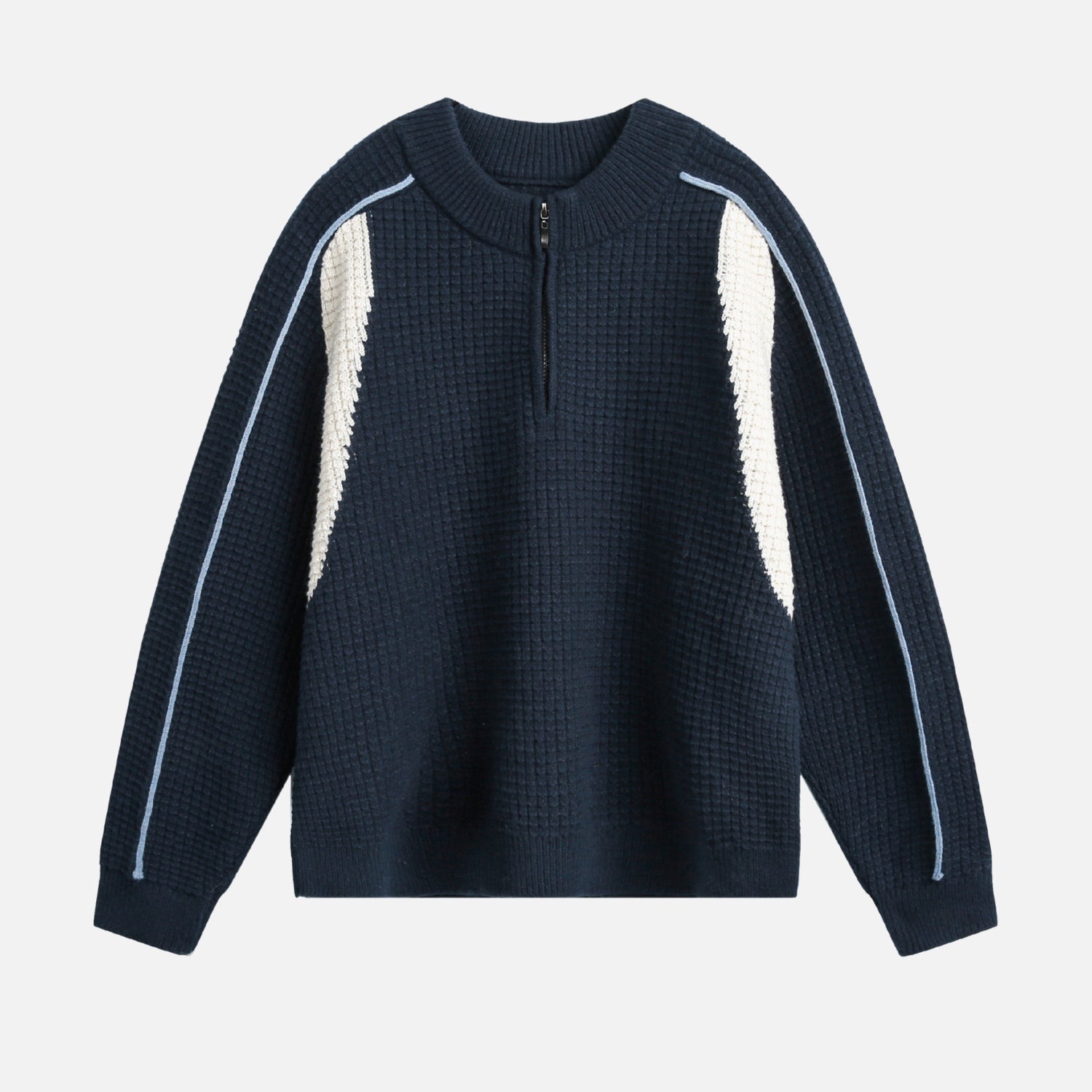 Textured Half-Zip Knit Sweatshirts