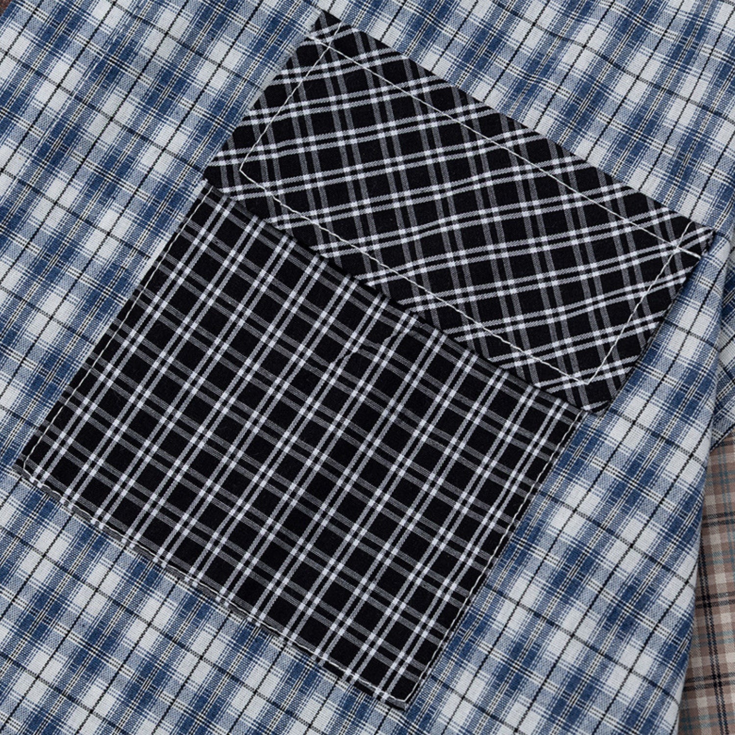 Japanese Vintage Colorblock Cotton Shirt