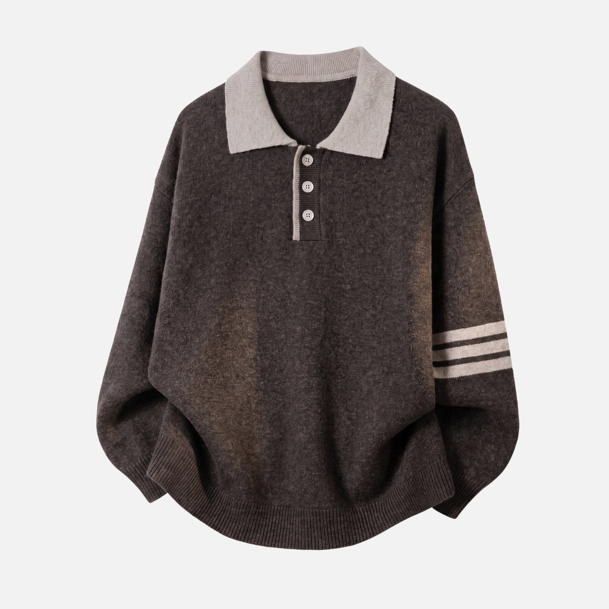 Vintage Old-Money Colorblock Polo Sweater
