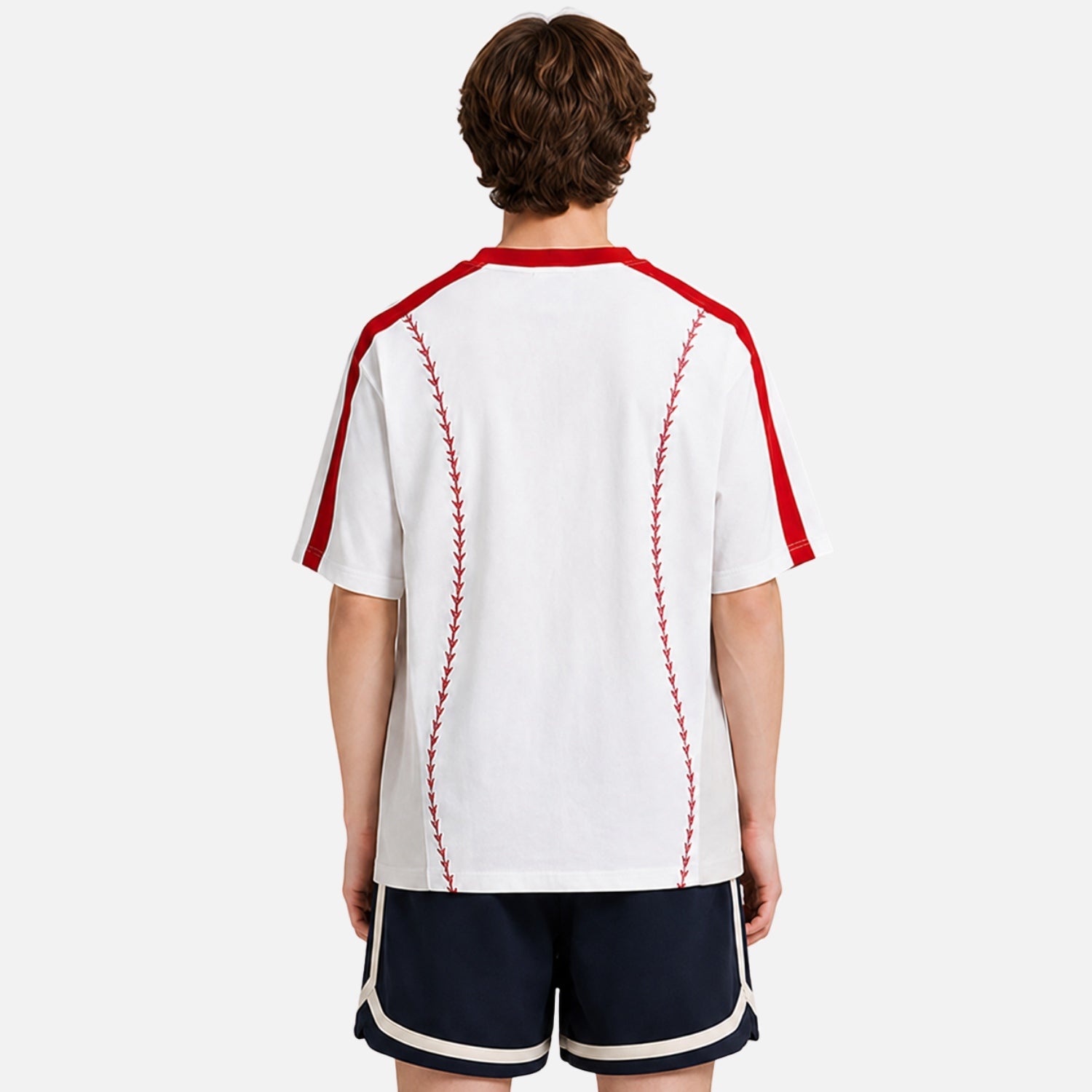 Colorblock-Baumwoll-T-Shirt "Baseball"