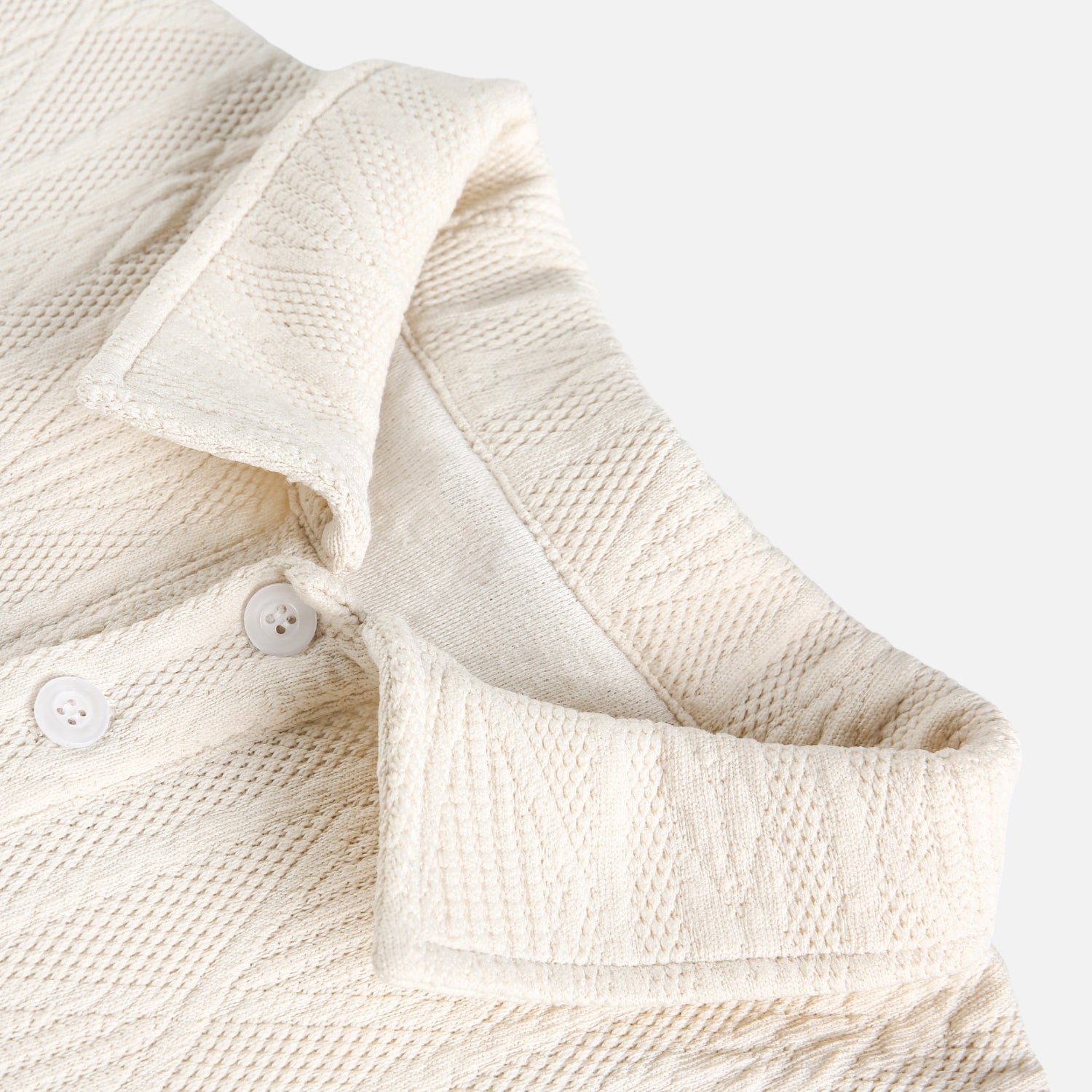 Heavy Jacquard Textured Polo Sweatshirt