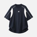 Camiseta de algodón bordada colorblock