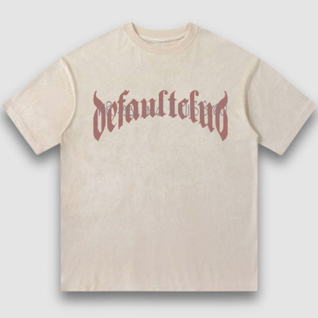 Vintage Lettered Floral Printed Suede Tee