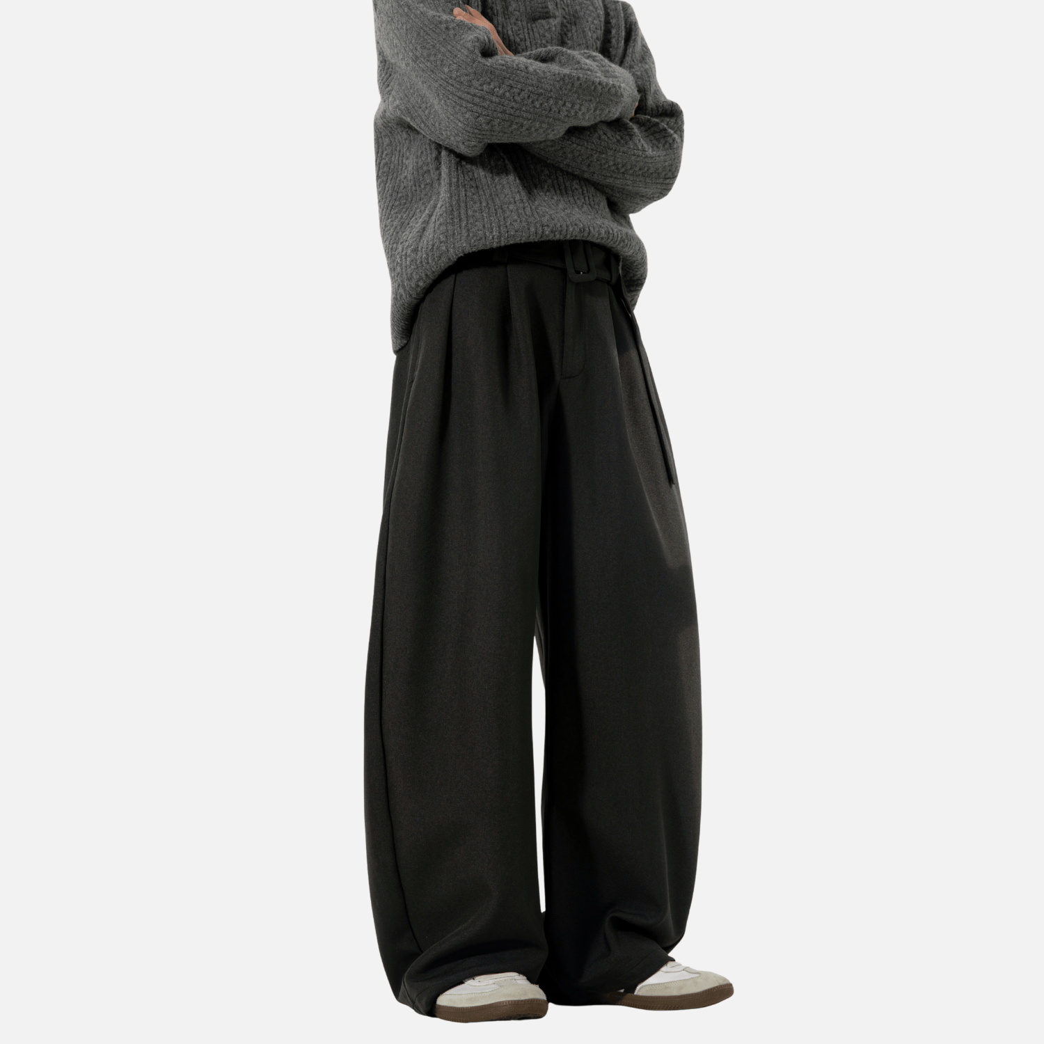 Pleated Drape Blade Baggy Trousers