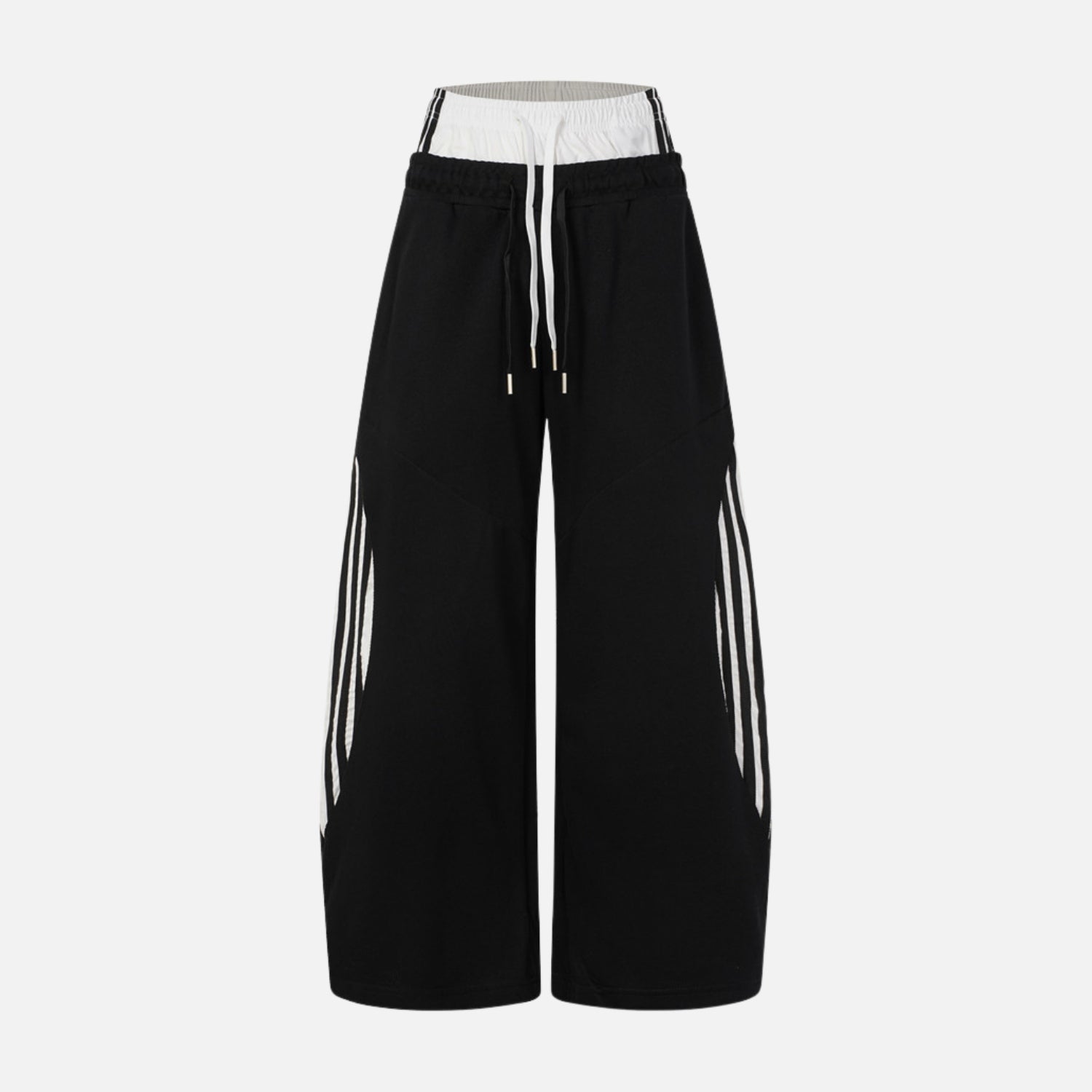 Double-Waist Wide-Leg Sweatpants