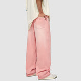 Macaron Inspired Washed Wide Leg Jeans