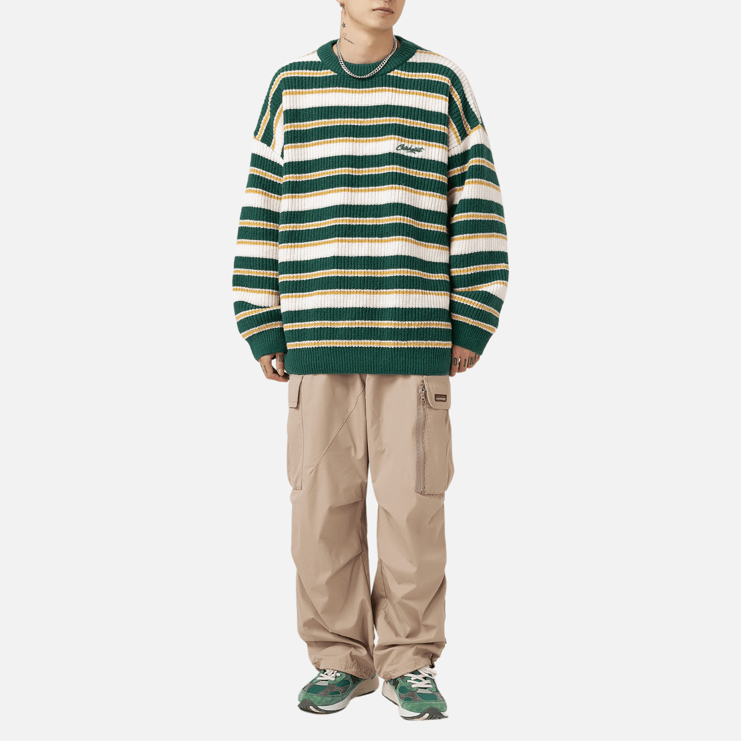 Heavyweight Striped Knit Sweater