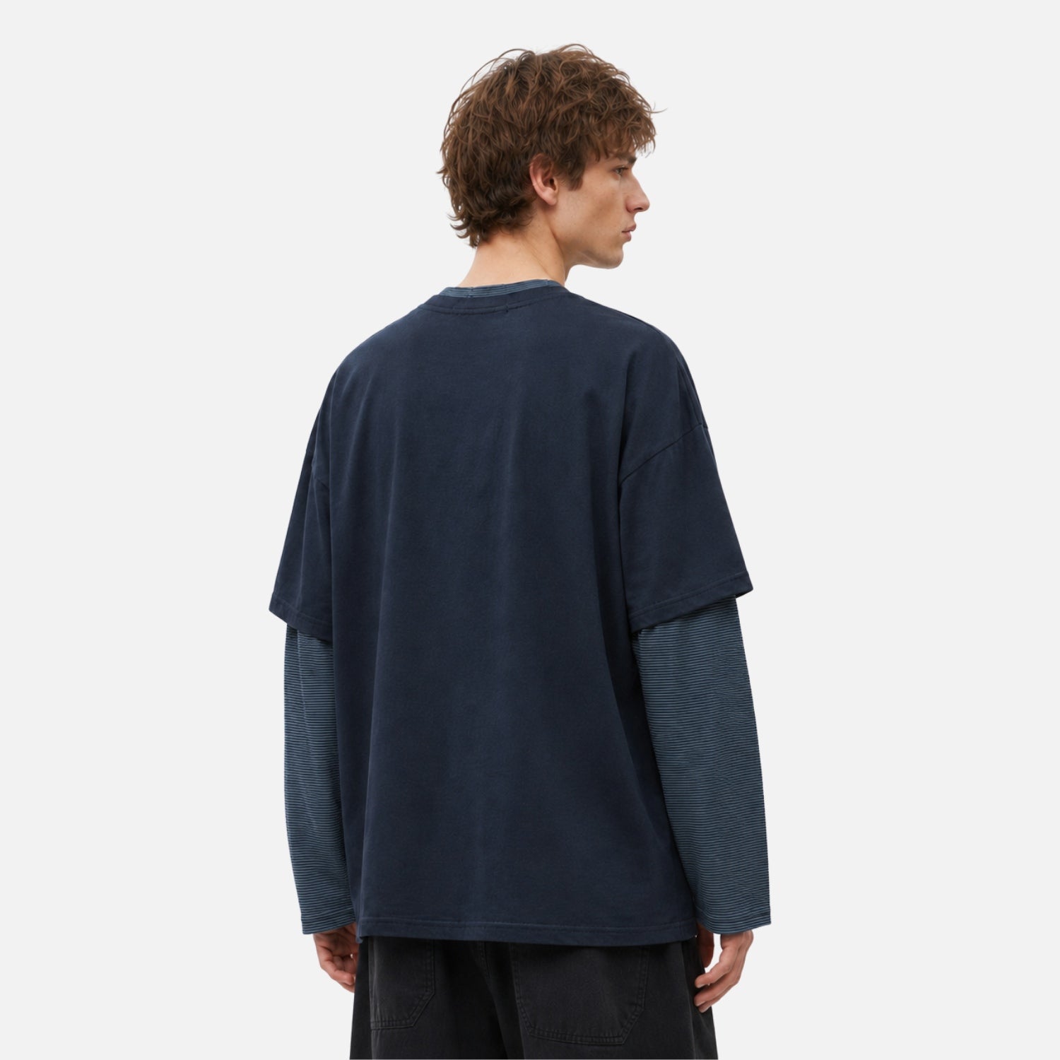 Sudadera de Algodón con Gráfico Efecto Doble Capa