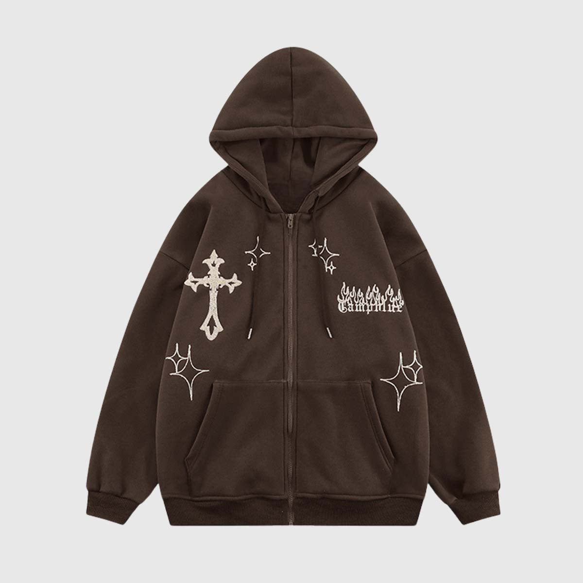 Cross Embroidery Hoodie