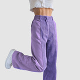 Corduroy Patchwork Solid Color Casual Pants
