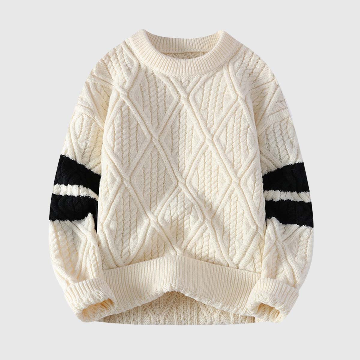 Colorblock Cable Sweater