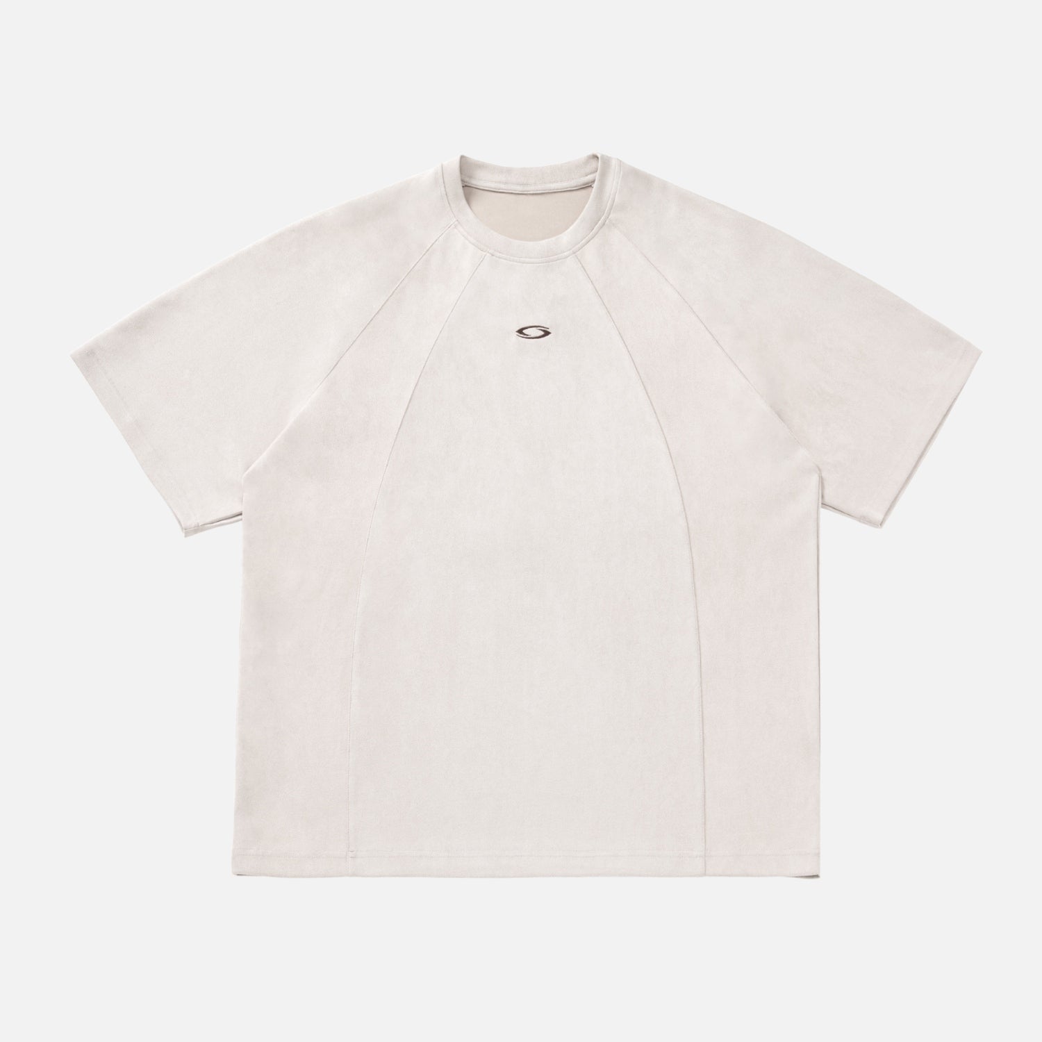 Paneled Faux Suede Short Sleeve Tee