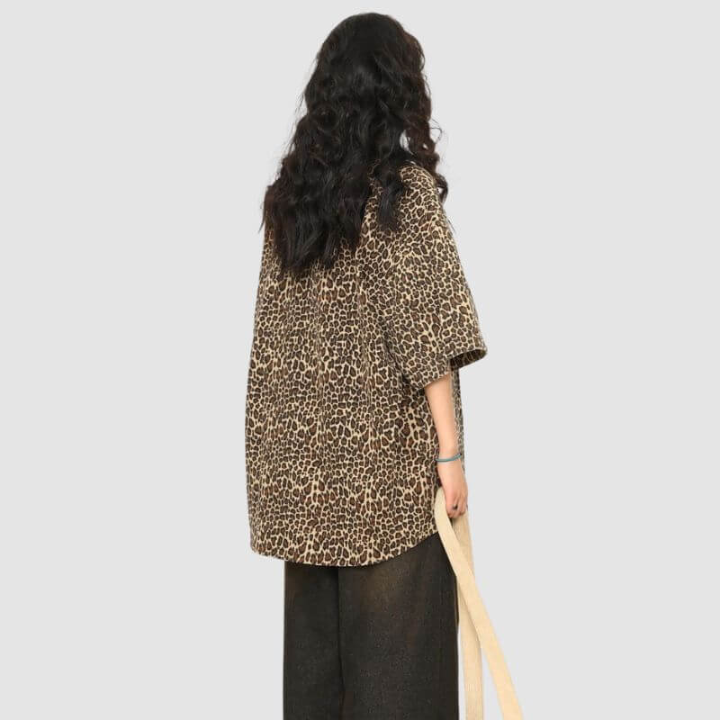 Vintage Leopard Cotton Shirts