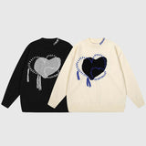 Heart Patch Knit Pullover