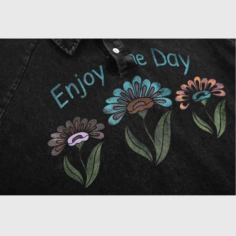 Washed Flower Cotton Tee