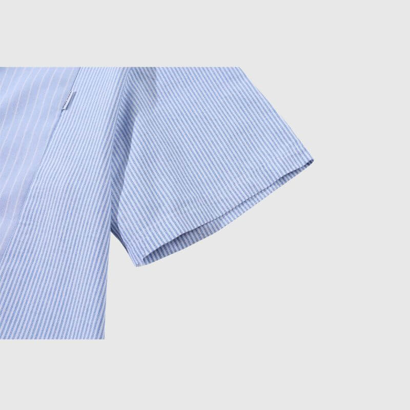 Patchwork-Hemden mit Kontraststreifen