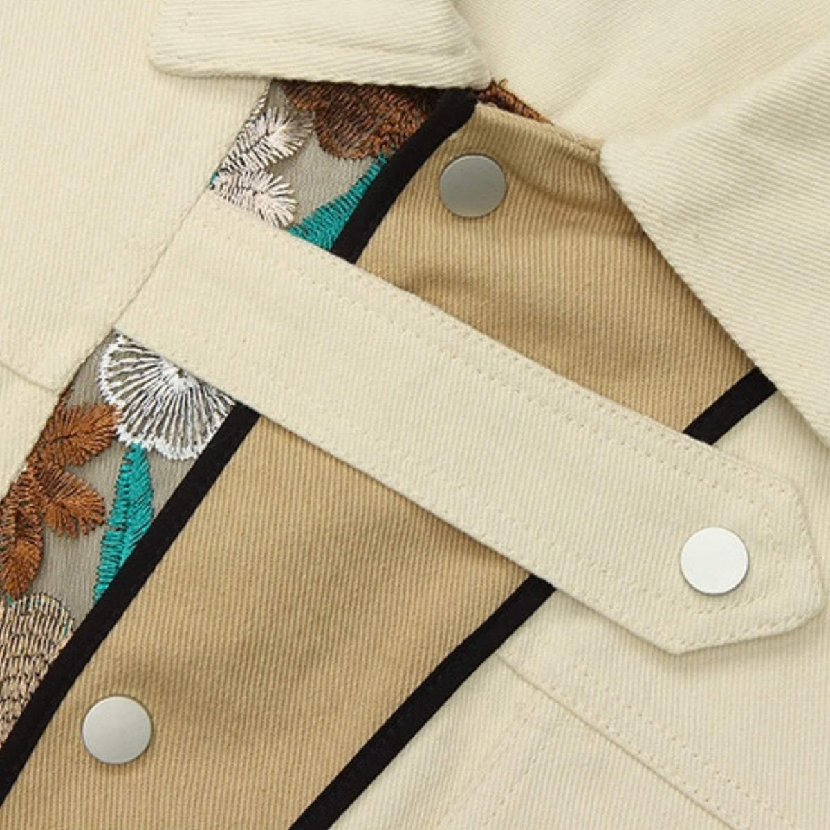 Embroidered Flower Patchwork Jacket