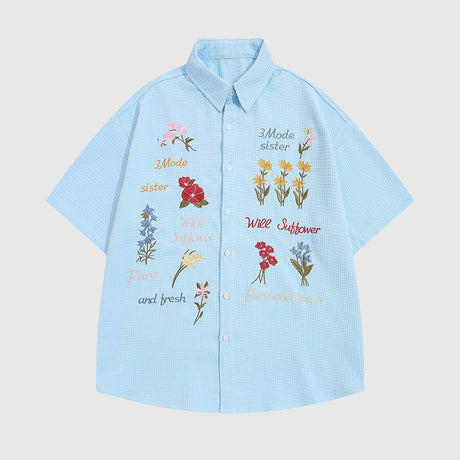 Floral Embroidered Summer Shirt