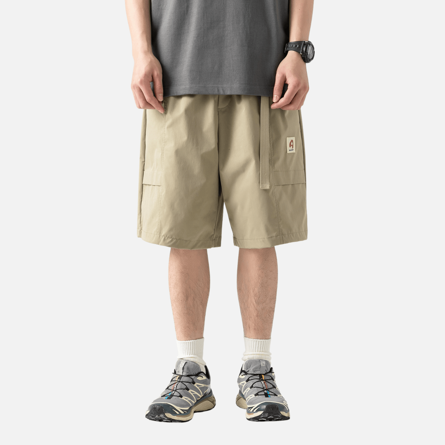 Buckle Belt Cargo Shorts