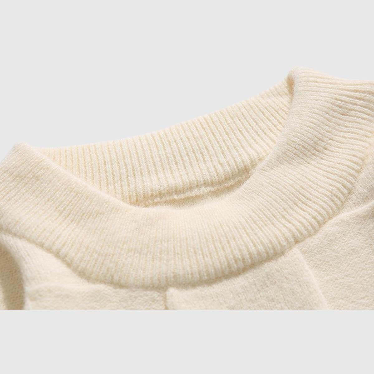 Schachbrett-Strickpullover