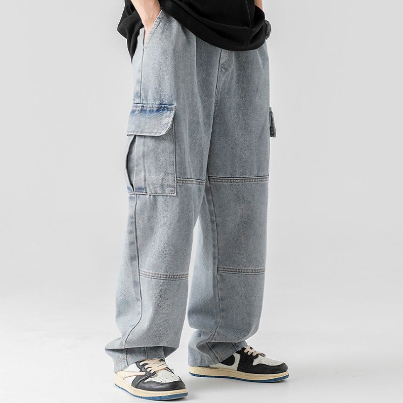 Vintage Pocket Patchwork Denim Pants