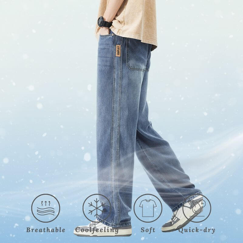 Vaqueros rectos de seda de hielo