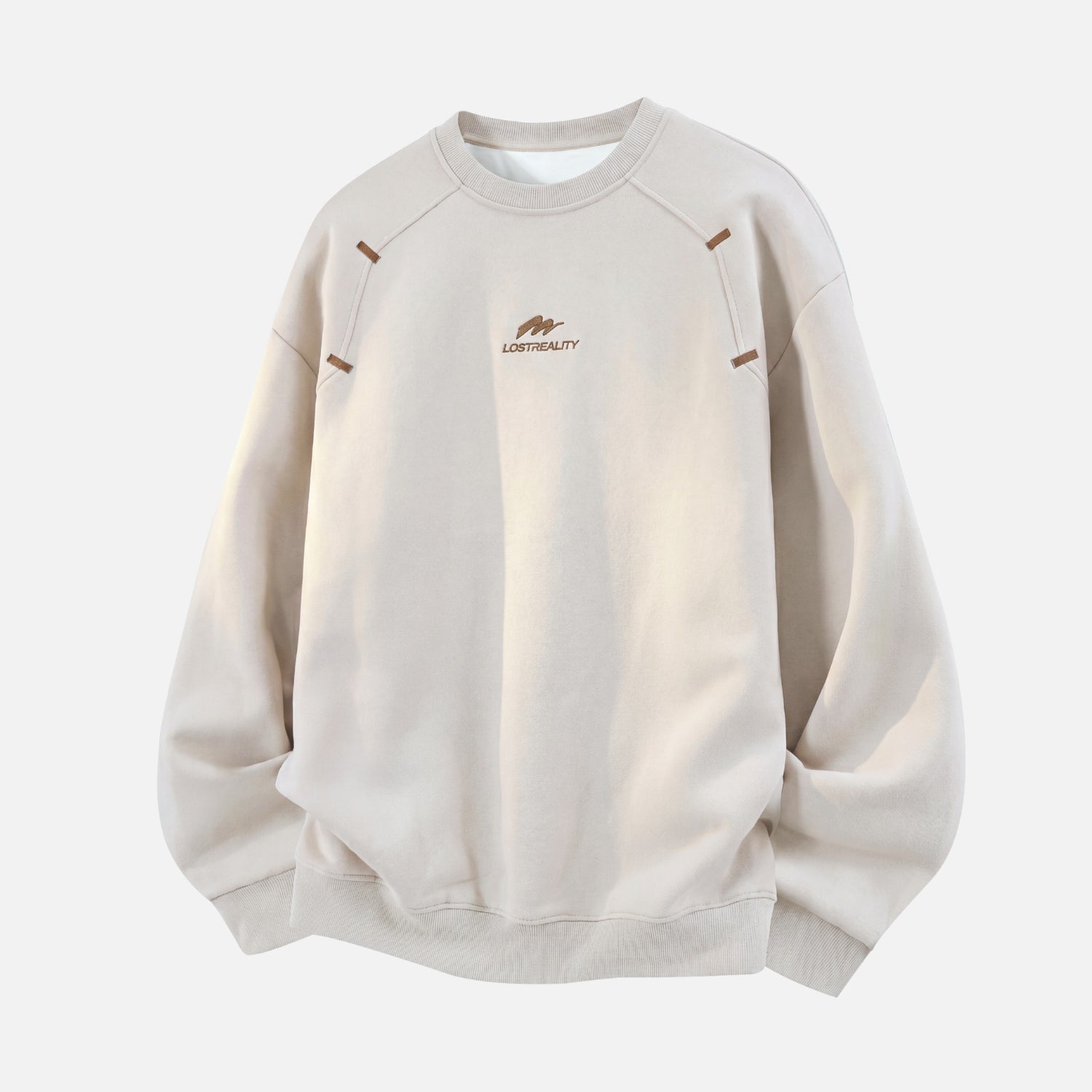 Suede-Texture Embroidered Sweatshirt