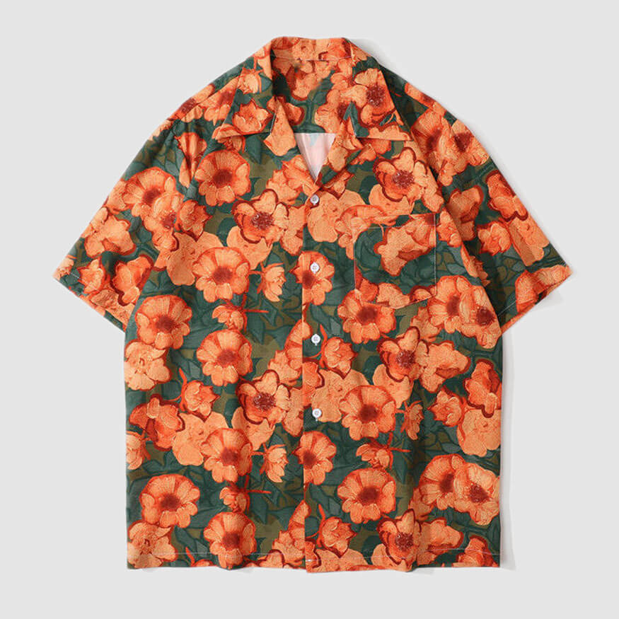 Camicia vintage con stampa floreale