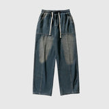 Retro Distressed  Patchwork Jeans