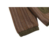 Vintage Striped Patchwork Pocket Coat