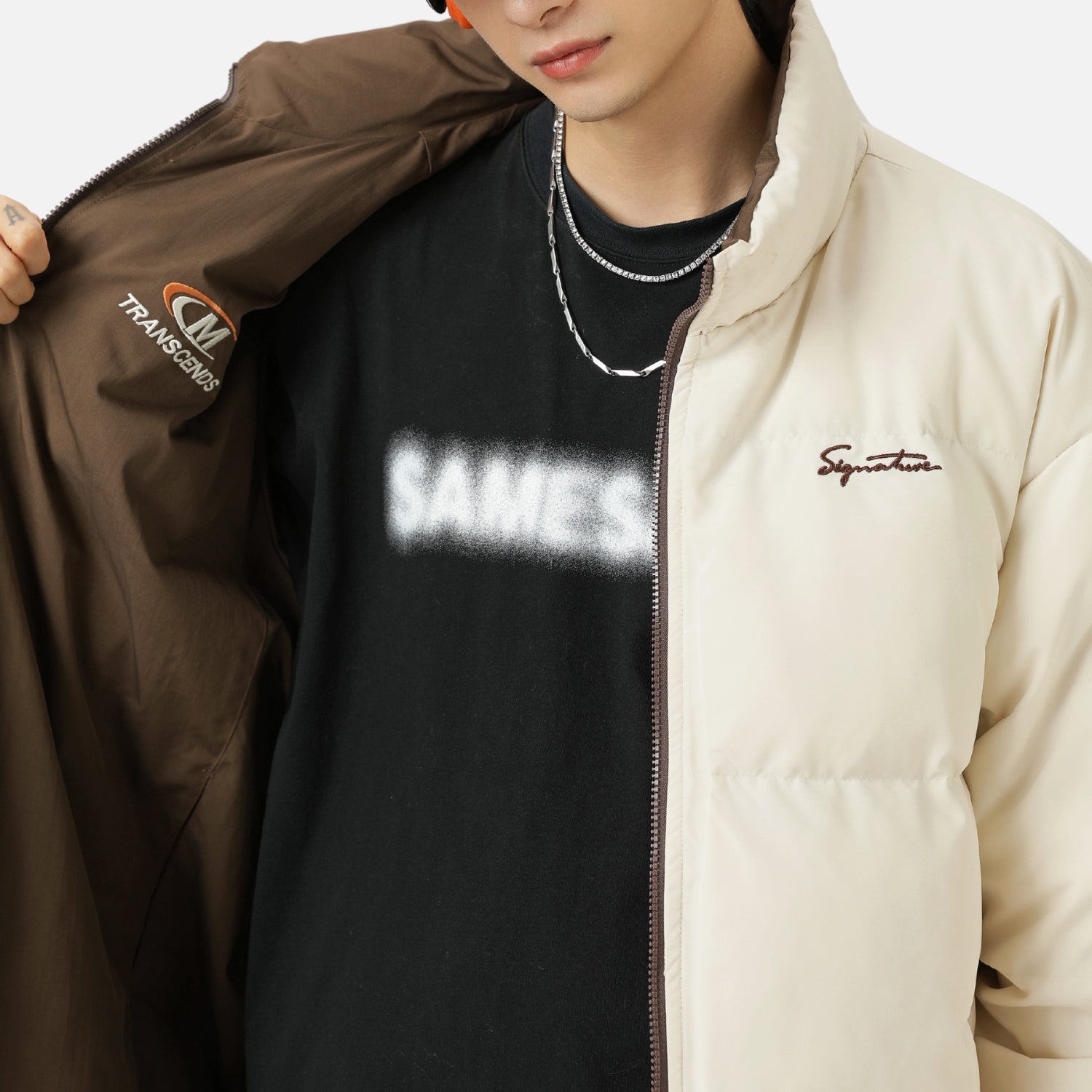 Chaqueta acolchada reversible de dos tonos