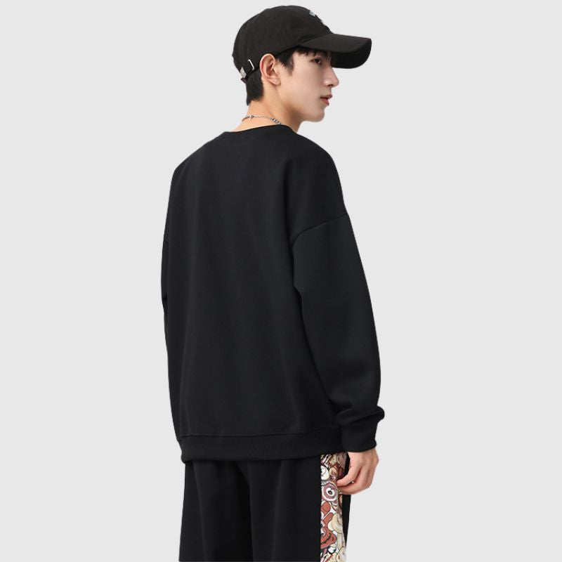 Solides Patchwork-Hoodie-Set