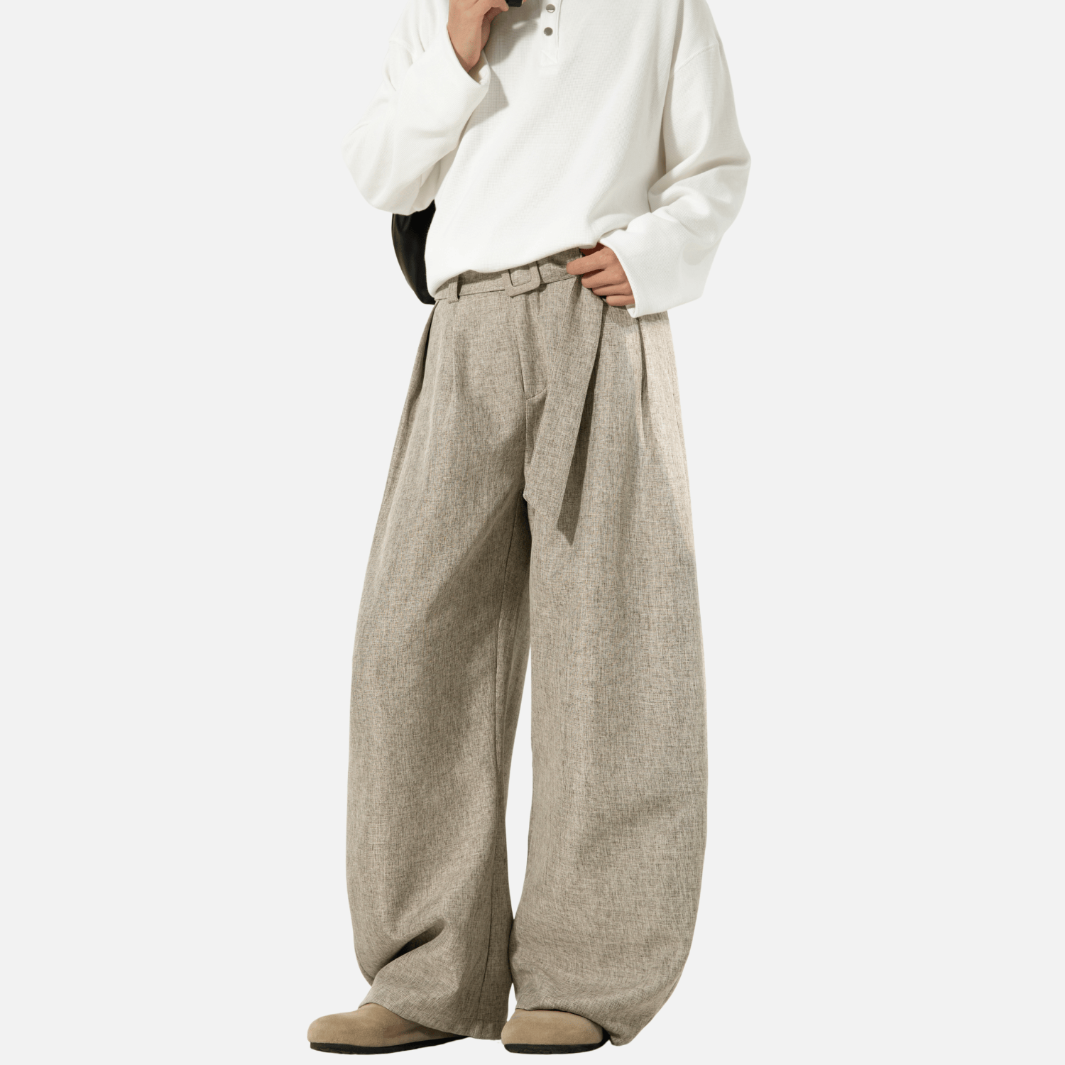 Pleated Drape Blade Baggy Trousers