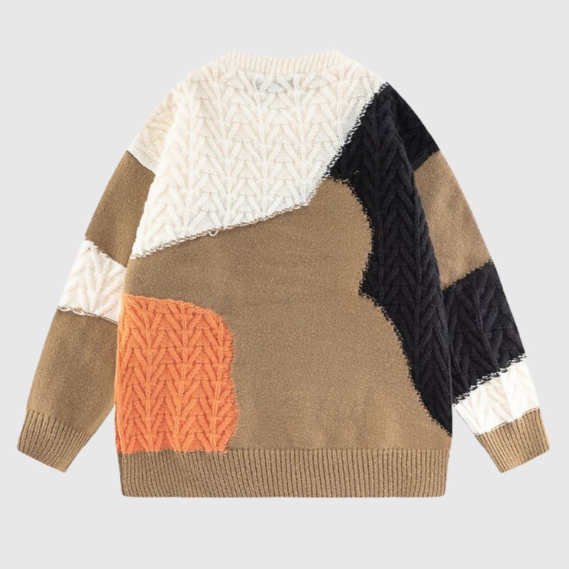 Suéter acogedor con contraste de colores chic vintage