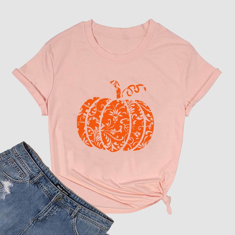 Halloween Pumpkin Pattern Printed Tee
