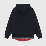 Letter Print Plaid Hoodies